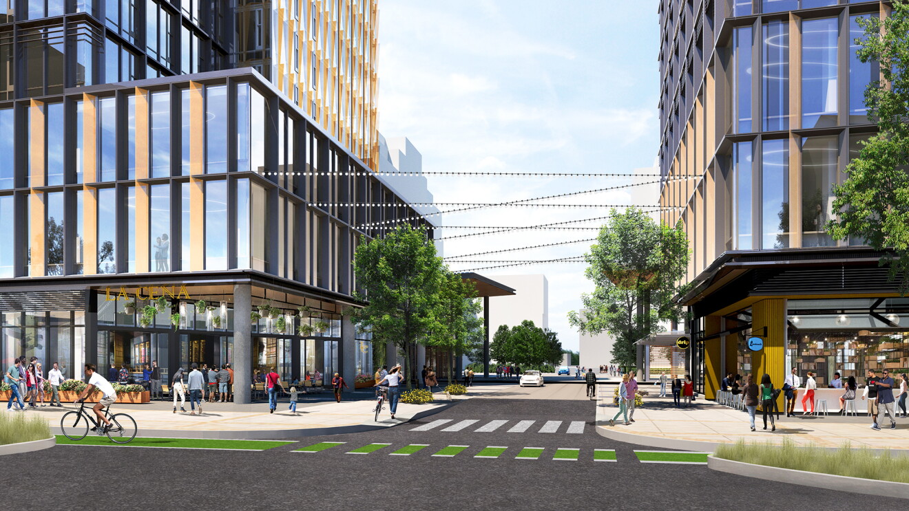 Rendering of new Amazon headquarter location in Arlington, Virginia.