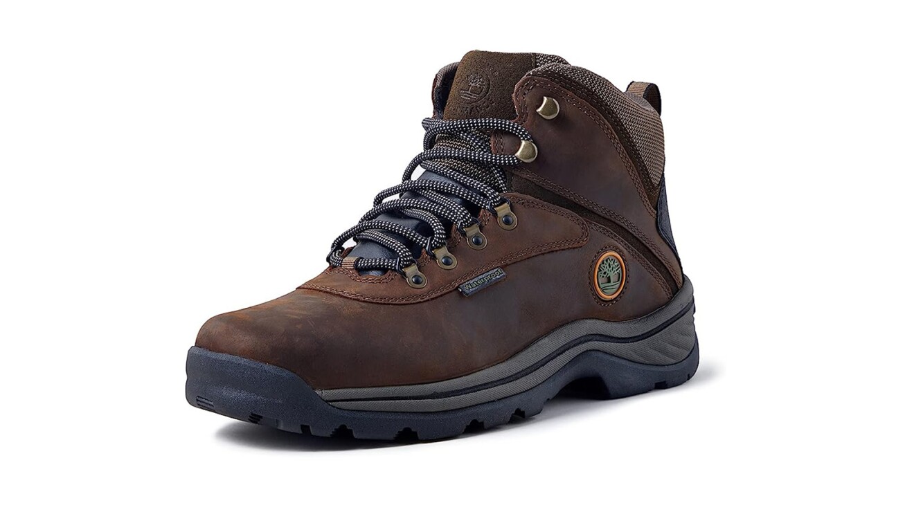 一张天伯伦男士白色防水短靴的图片。