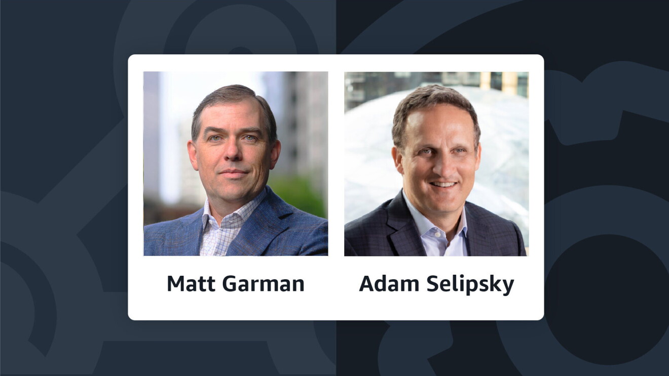 Portriate photos of AWS executives Matt Garman, left, and Adam Selipsky, right