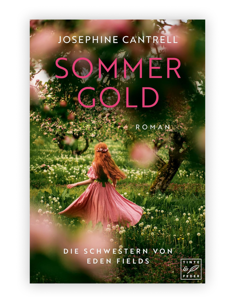 Buchcover des Liebesromans Sommergold von Josephine Cantrell.