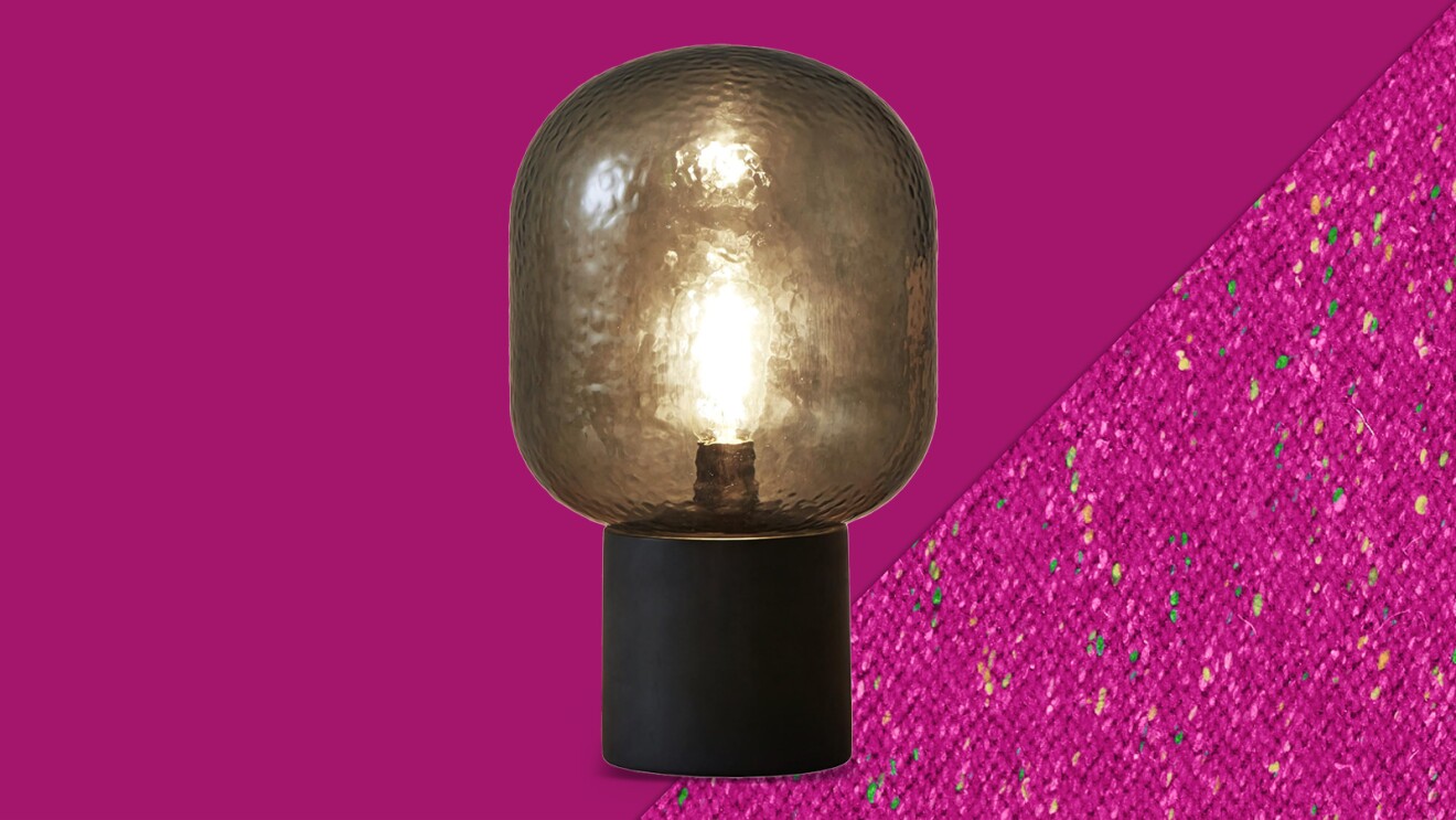 Lamp on vibrant magenta background