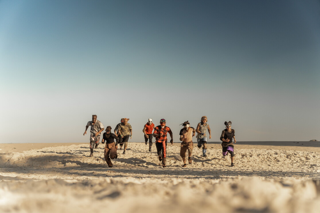 group of people running