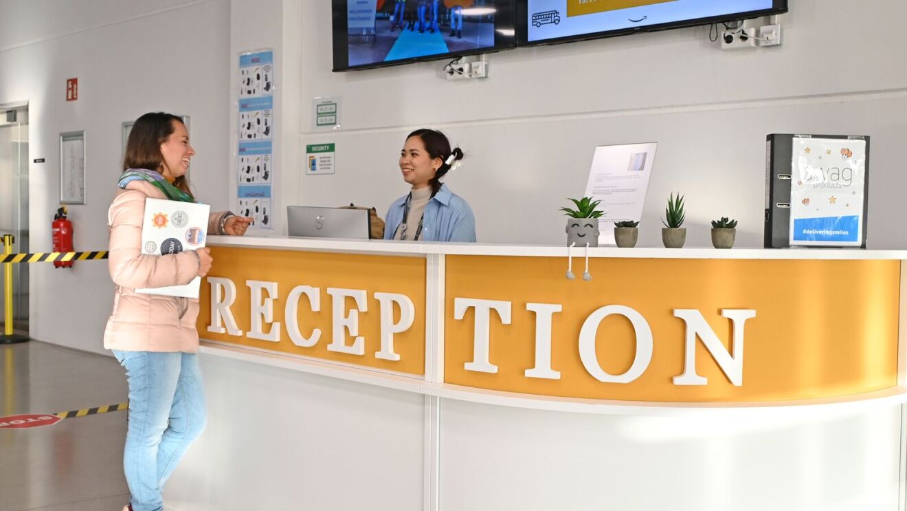 Rezeption im Logistikzentrum ERF1.