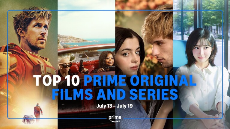 Prime Video weekly highlights showcasing collage of original content including action, comedy, drama, and international series