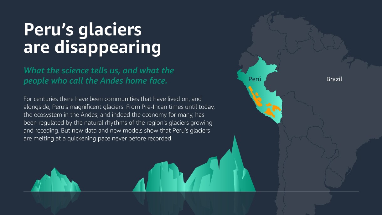 Graphic illustrating how Peru's glaciers are disappearing