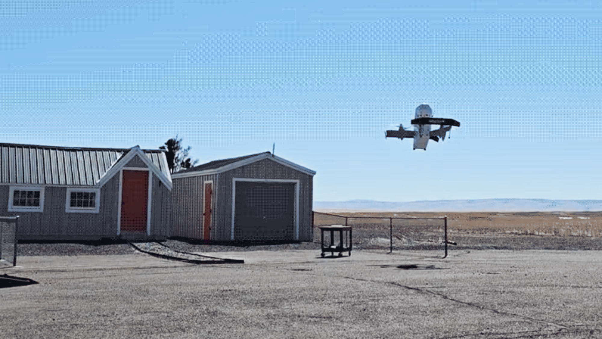 An Amazon drone making a Safety Contingent Landing.