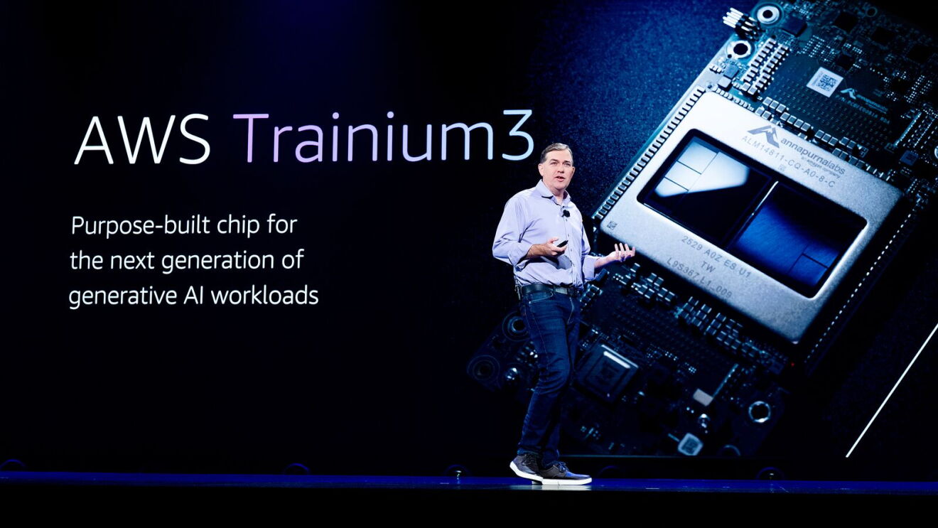 AWS CEO Matt Garman on stage at re:Invent.