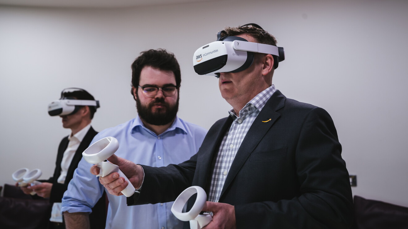 Mike headset picture - AWS Think Big Space