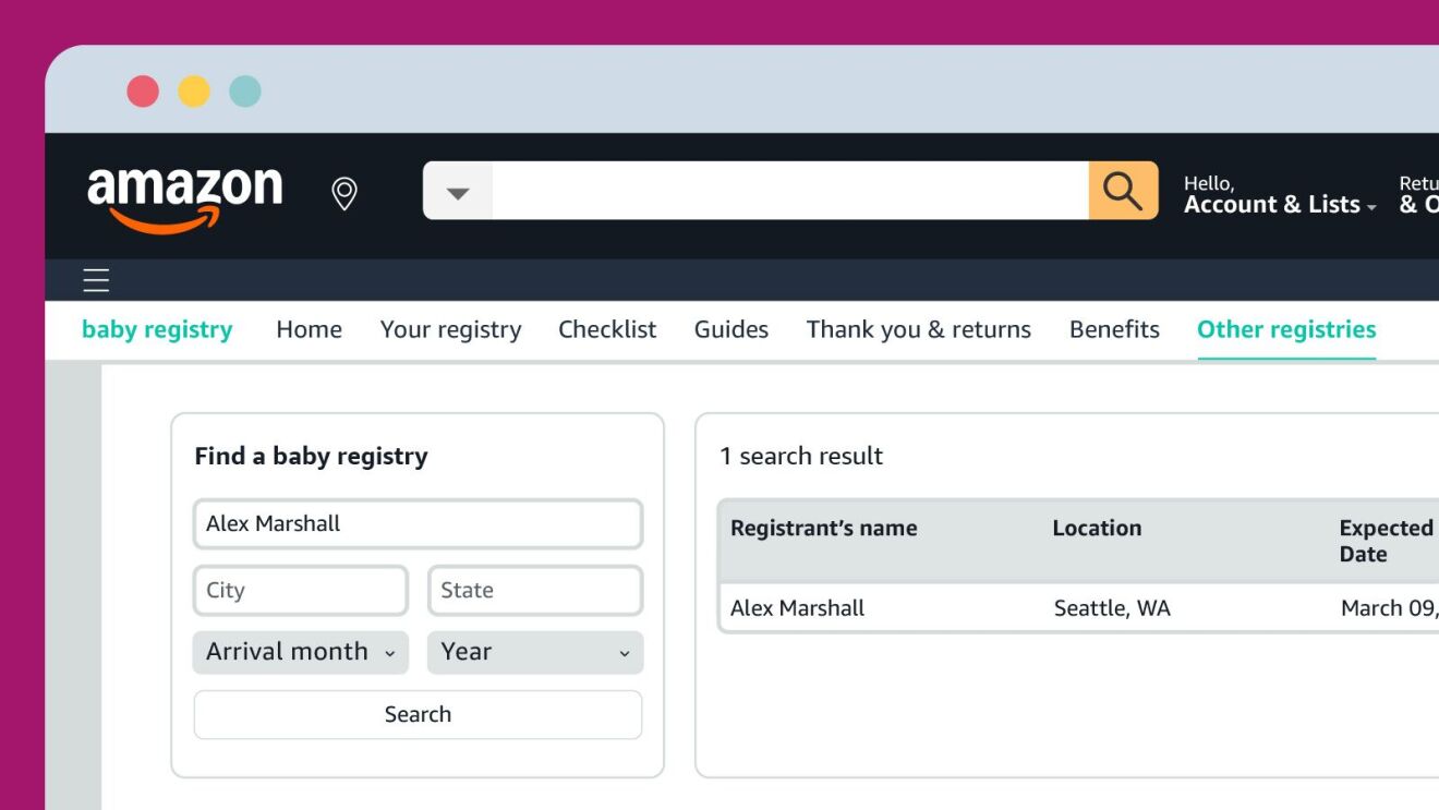 baby registry highlighting how to navigate finding a registry