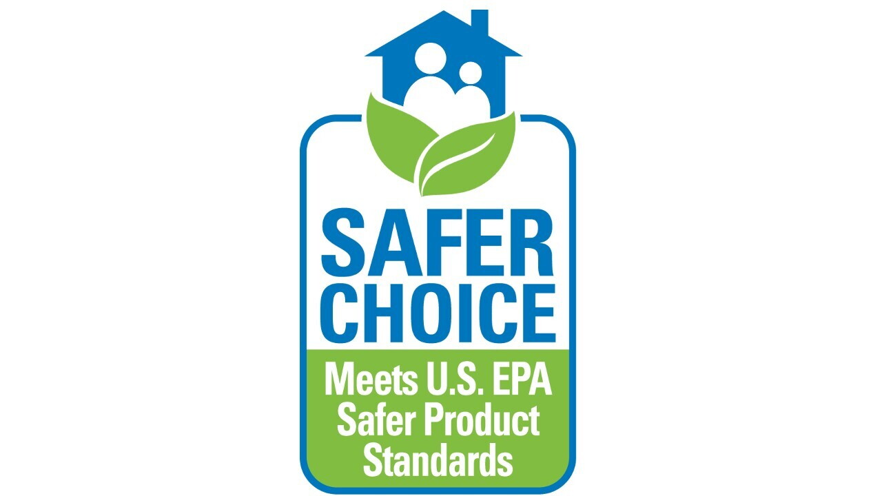 Safer Choice label that reads: Safer Choice meets U.S. EPA Safer Product Standards.