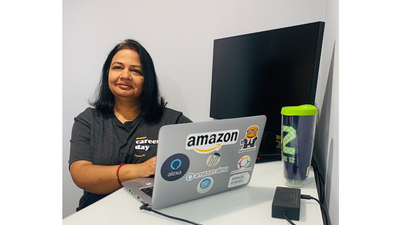 Amazon Career Day recruiter wearing a Career Day T-Shirt.