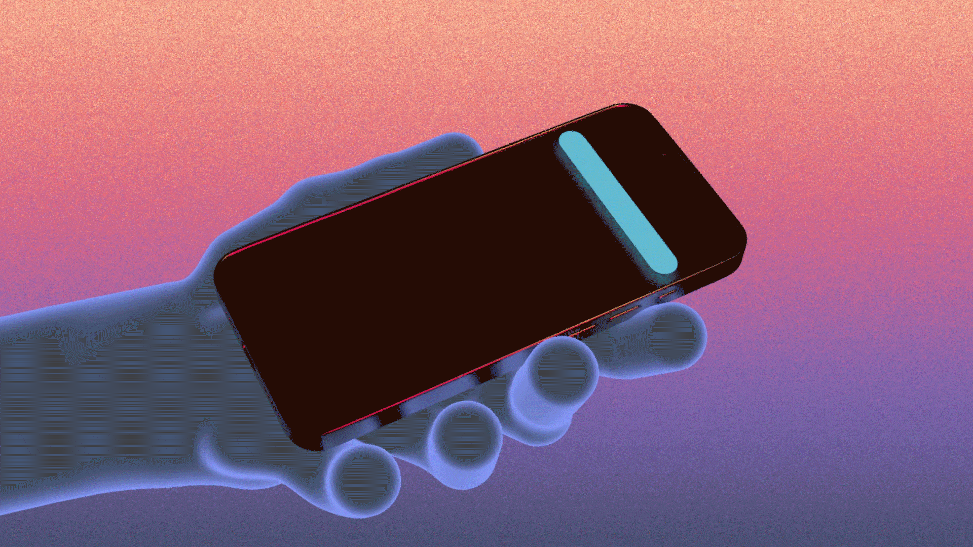 Gif of animated hand receiving a text on a phone