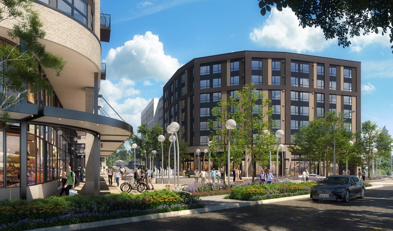 Rendering of a new affordable housing complex in the Puget Sound, funded with support from Amazon's Housing Equity Fund.