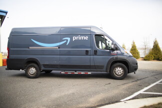 Amazon Branded Van at Delivery Station 