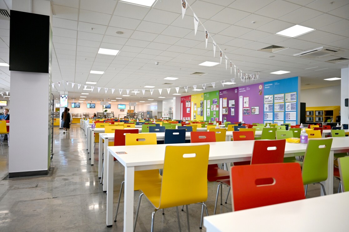 Colourful cafeteria at BRS1