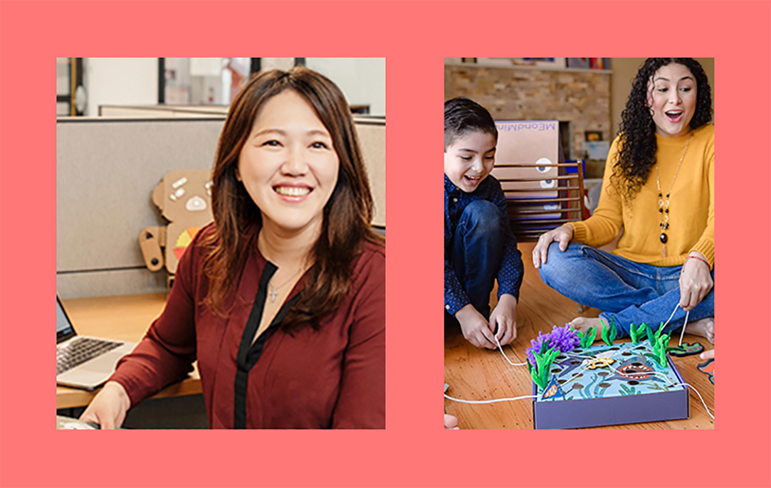 Woman seller and her product, as featured on Amazon marketplace