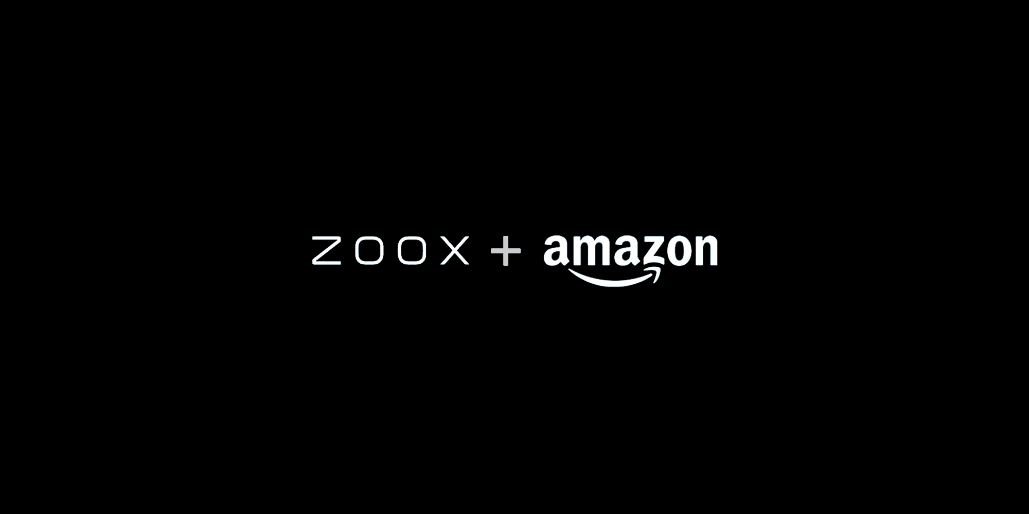 ZOOX + Amazon logos in white on black background