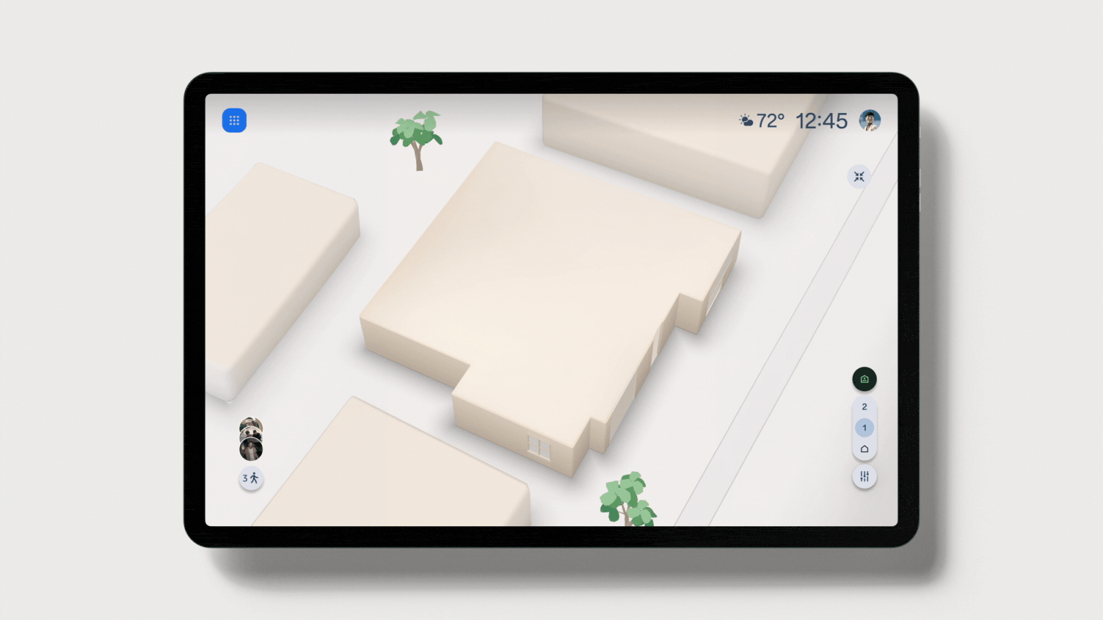 A view zooming in on the Alexa Home Map on and Echo Show 16