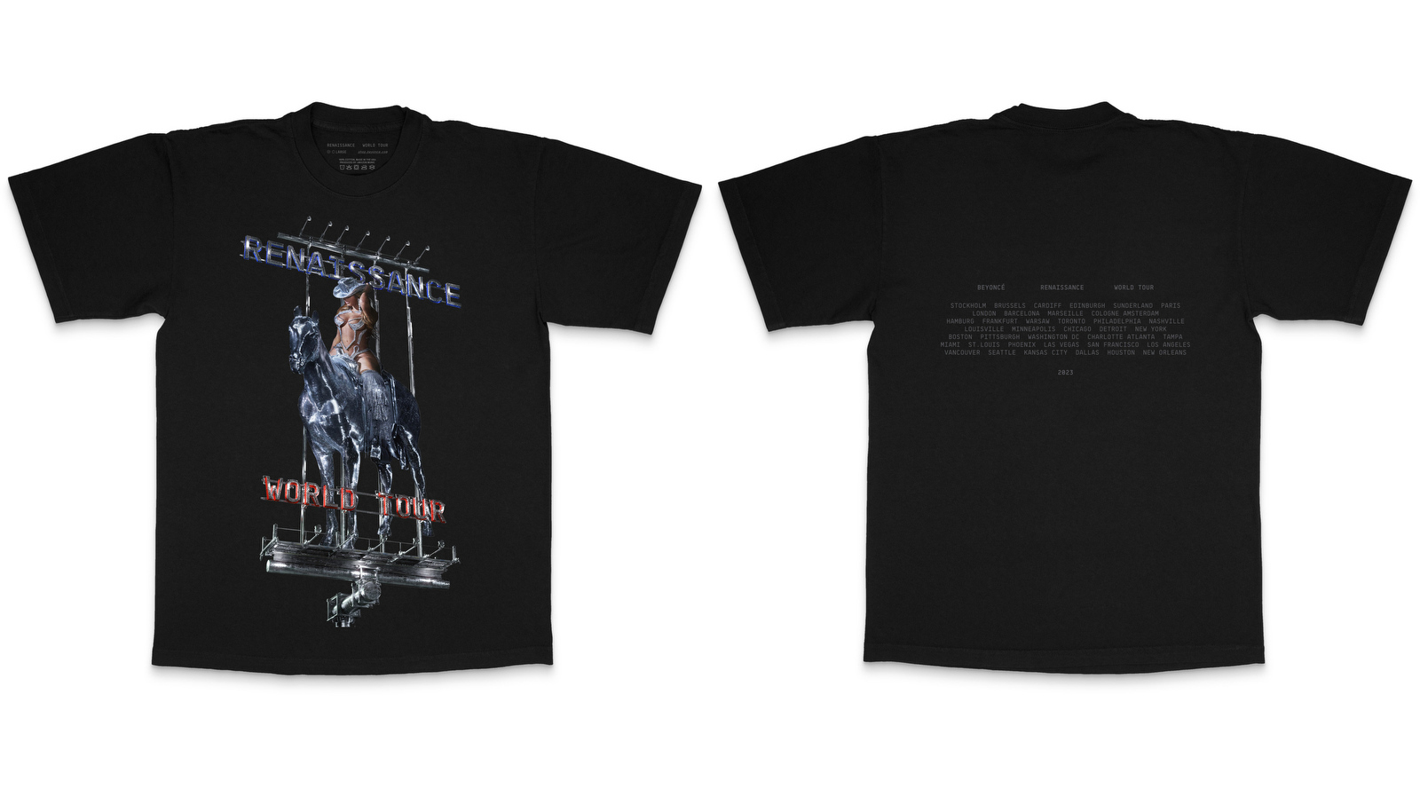 An image of the Beyoncé RENAISSANCE WORLD TOUR merch.