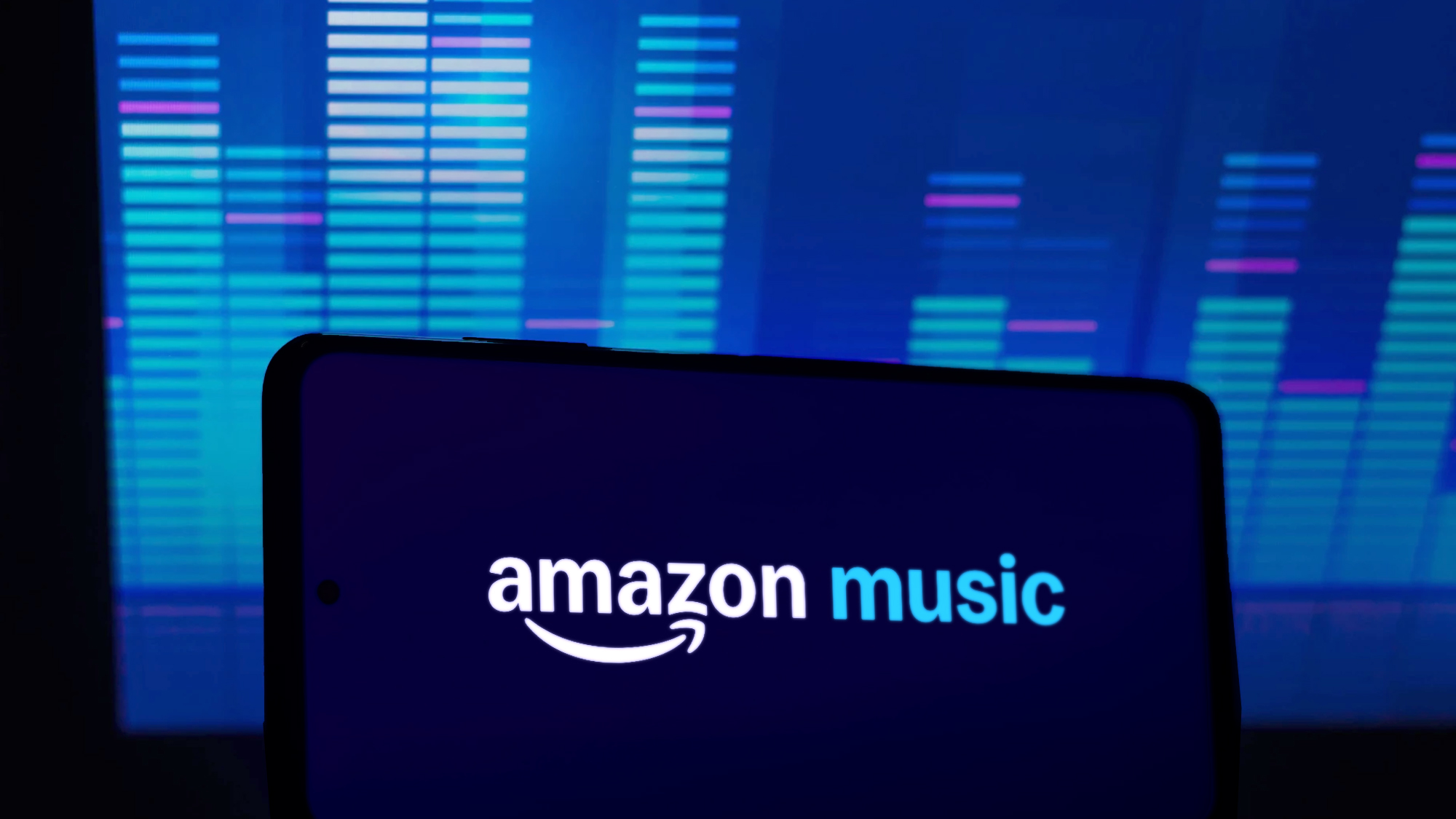 amazon music logo on laptop