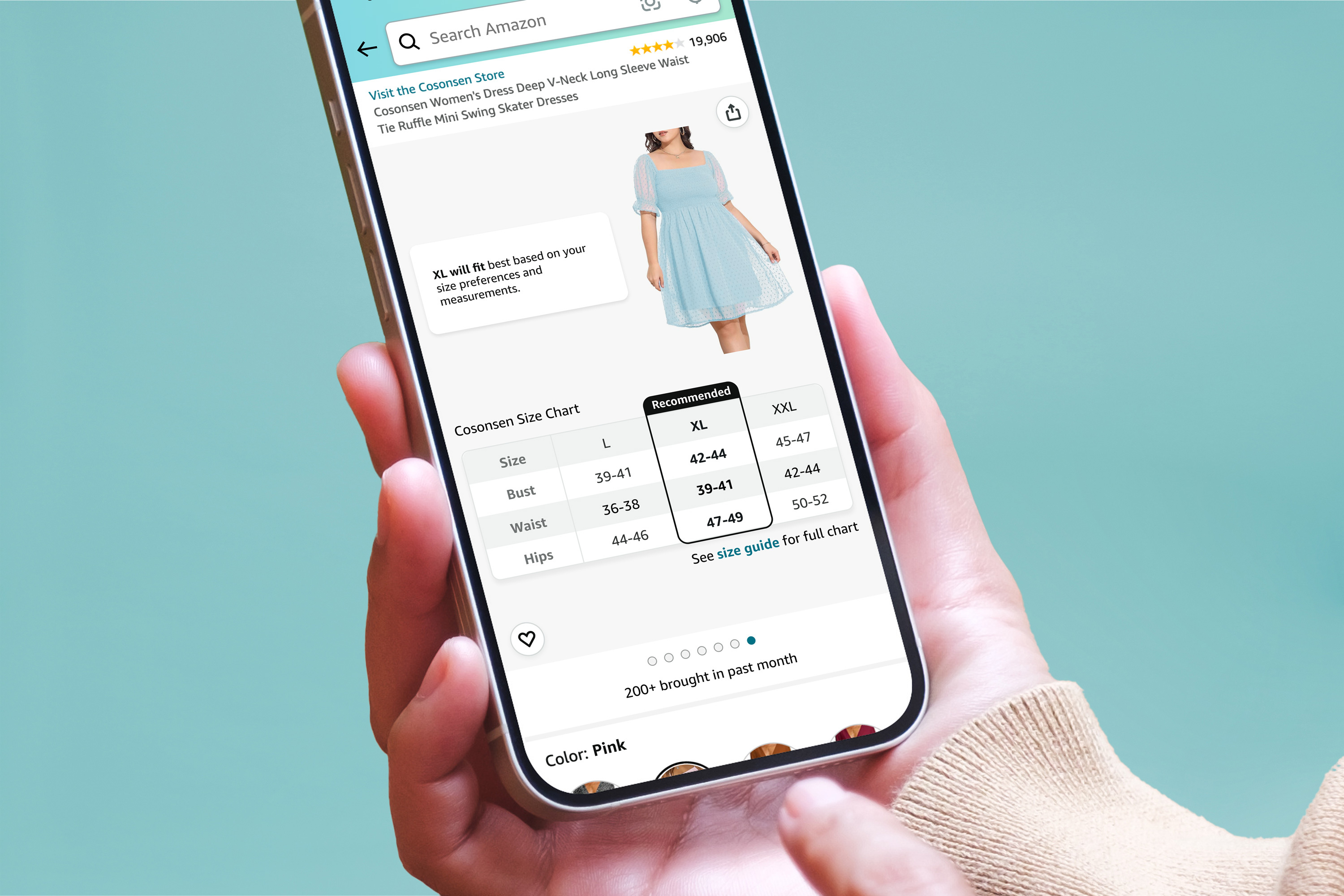 Customers using AI to find the best fit when shopping for Amazon Fashion.