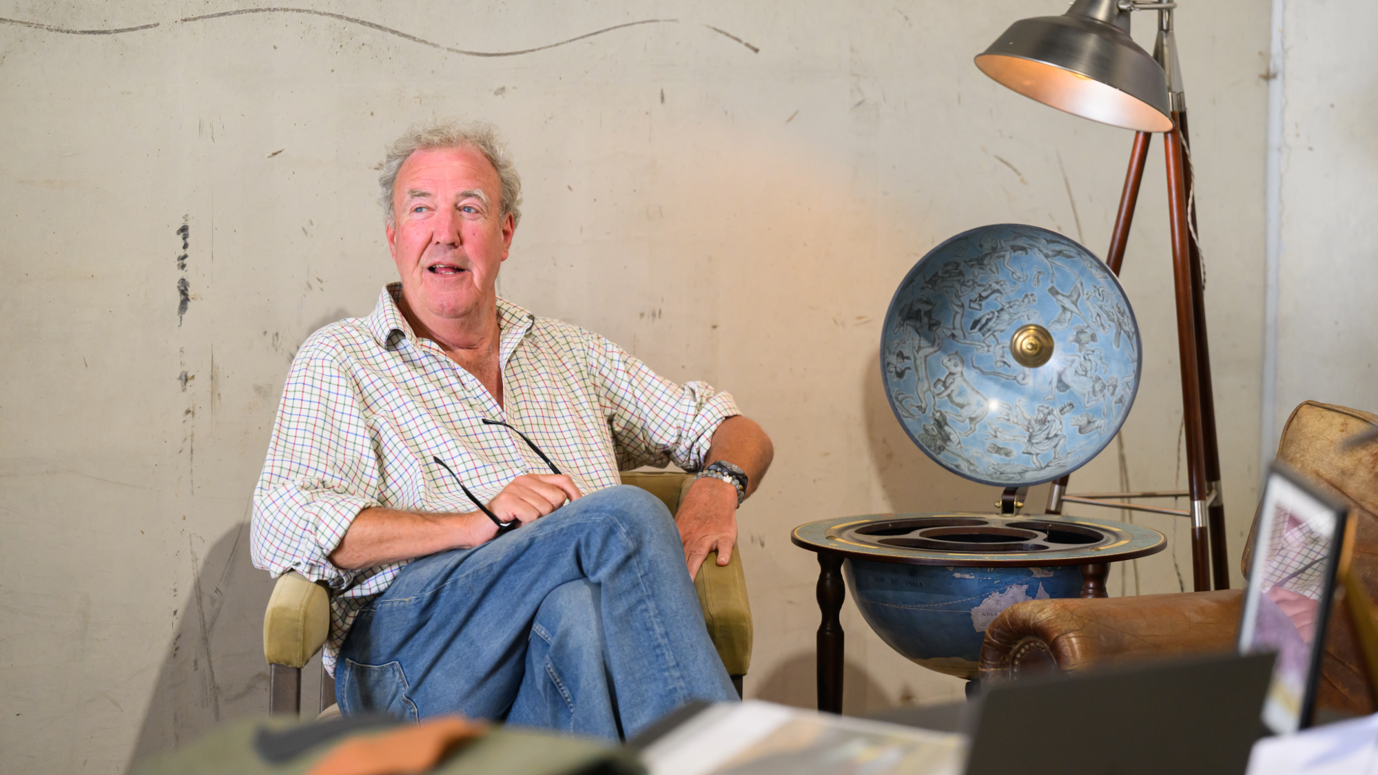 Jeremy Clarkson sits in Jeremy Grows a Car: A Clarkson's Farm special