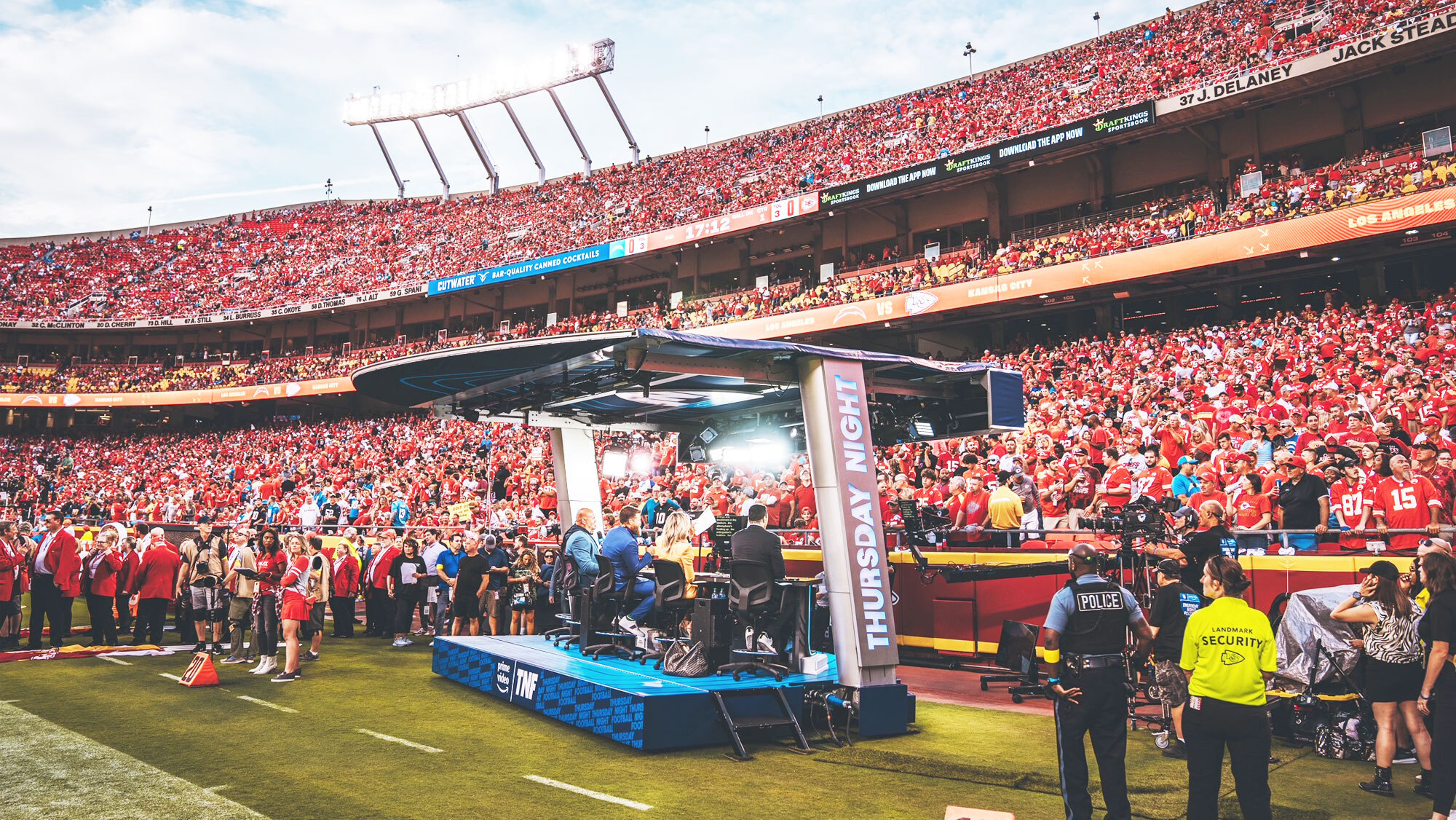 An image of fans at the first Thursday Night Football game on Prime Video of the season